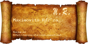 Maximovits Róza névjegykártya